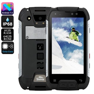 Snopow M10 Rugged Phone - Octa-Core CPU, 6GB RAM, Android 7.0, Dual-IMEI, 5.0-Inch Full-HD, 16MP Cam