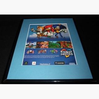 Sonic Heroes 2003 Sega PS2 XBox Framed 11x14 ORIGINAL Advertisement