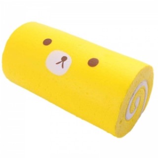 Squishy Jumbo Cake Roll 15cm Slow Rising Cute Kawaii Bear Cake Collection Gift Decor Toy - Yellow