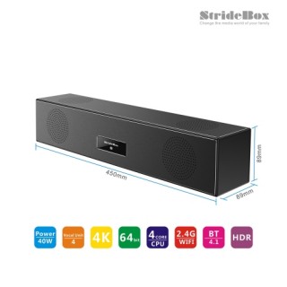 StrideBox Z1 Bluetooth Sound Bar + Android TV Box Amlogic S905X 40W Speaker