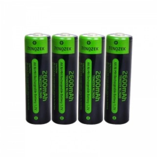 TENOZEK 4 Pieces Ni-MH AA 2600mAh 1.2V Rechargeable Batteries