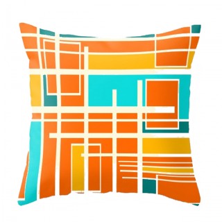 Throw Pillow- Geometric Orange