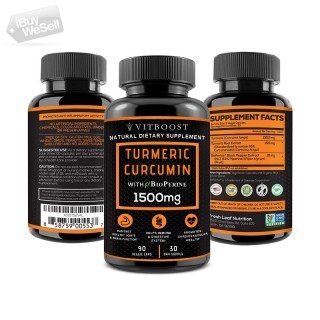Turmeric Curcumin with BioPerine Black Pepper 1500 mg with 95% Curcuminoids