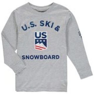 U.S. Ski & Snowboard Youth Classic Athletic Long Sleeve T-Shirt â€“ Heathered Gray