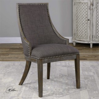 Uttermost Aidrian Accent Chair in Charcoal Gray