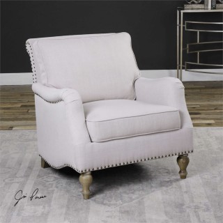 Uttermost Armstead Arm Chair in Antique White