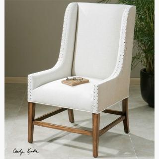 Uttermost Dalma Wing Chair in Linen