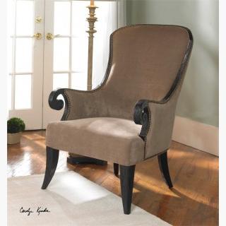Uttermost Kandy Arm Chair in Taupe
