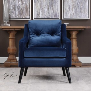 Uttermost O'Brien Velvet Arm Chair in Blue