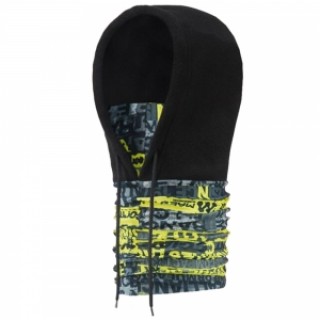 Versatile Polyester Fleece Beanies Skiing Hats Caps Face Mask Scarf Black