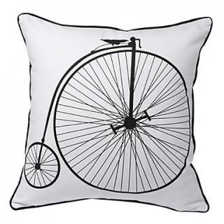 Vintage Bicycle Print Decorative Pillow Cover for Christmas Holiday Decor Christmas Pillow Christmas