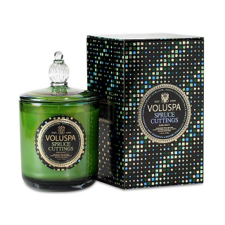 Voluspa Christmas Collection  Spruce Cuttings 100 hour Boxed Candle