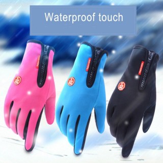Waterproof Fleece Men Women Ski Gloves Wind-proof Thermal Touch Screen Outdoor Sport Cycling Snowboa