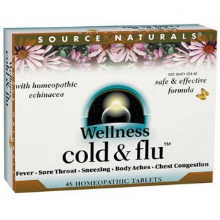 Wellness Cold and Flu Homeopathic 48 tabs from Source Naturals