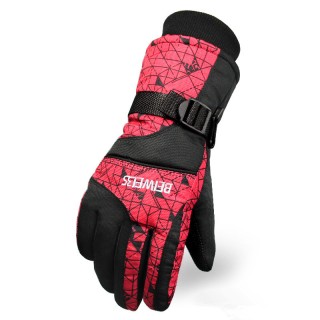 Winter Hot Ski Gloves Outdoor Sports Comfortable Windproof Ski Gloves - Man / Red