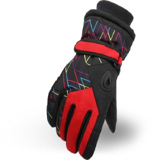 Winter Hot Ski Gloves Outdoor Sports Comfortable Windproof Ski Gloves for Kids - Red