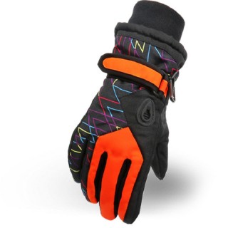 Winter Warm Ski Gloves Outdoor Sports Comfortable Windproof Ski Gloves for Kids - Orange