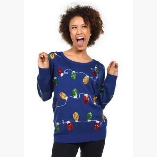Women's Tipsy Elves Christmas Lights Ugly Christmas Sweater
