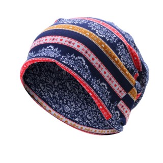 Women Flowers Printing Cotton Beanies Cap Casual Warm Bonnet Hat Double Use Collar Scarf