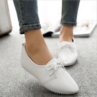 Women casual shoes spring and summer shoes, flat shoes wild, pure light color mouth female shoes