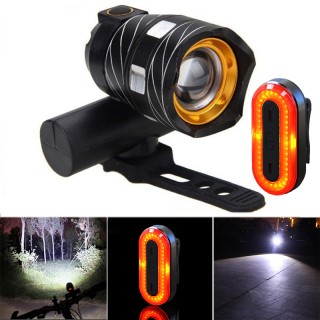 XANES ZL01 800LM T6 Bicycle Light 3 Modes Waterproof and STL03 100LM IPX8 Bicycle Taillight Set