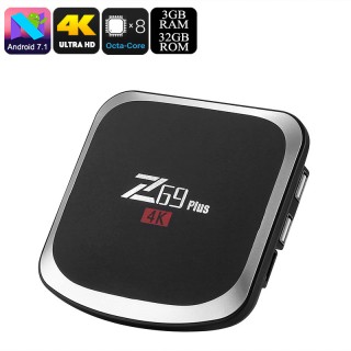 Z69 Plus Android TV Box - Android 7.1.2, Octa-Core, 3GB RAM, 4K Support, 3D Media Support, WiFi, Blu