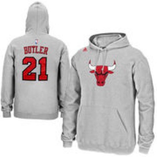 adidas Jimmy Butler Chicago Bulls Gray Name & Number Pullover Hoodie
