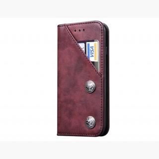 iPhone 6 Plus / iPhone 6S Plus Classic Style Wallet Card Holder PU Flip Case (Wine Red)