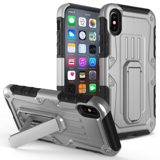 iPhone X Case - ZV Heavy Duty Armor Case [Dual Layer w/ Kickstand and Holster] Strong And Tuff Prote