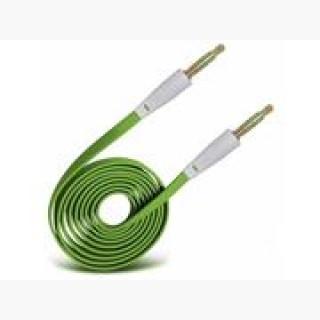 iTronixs - Elephonep9 Water 3.5mm Jack To Jack 1 Metre Flat Music AUX Auxiliary Audio Cable - Green